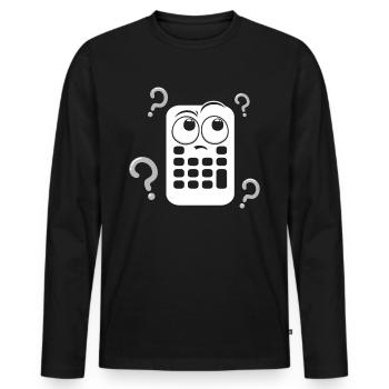 Calculatrice - T-shirt manches longues Premium bio Homme - noir - Devant - Nico (187cm)