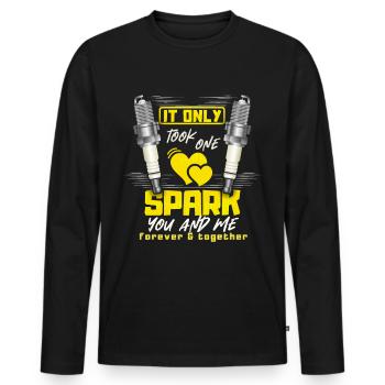Spark plugs, Spark plug, Valentine's Day slogan - Men's Premium Organic Long Sleeve Shirt - black - Front - Nico (187cm)