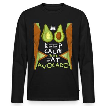 Avocado fan, funny saying, avocado saying - Men's Premium Organic Long Sleeve Shirt - black - Front - Nico (187cm)