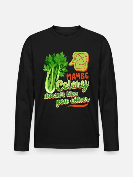 Céleri, dicton drôle, Céleri-Ne-vous-aime-pas - T-shirt manches longues Premium bio Homme - noir
