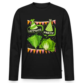Salat, Kopfsalat lustiger Spruch, Pun Let's-Party - Männer Premium Bio Langarmshirt - Schwarz - Vorne - Nico (187cm)
