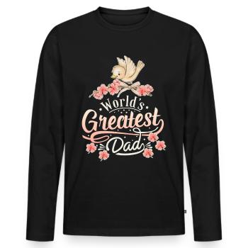 Father, Father's Day, Saying World's-Greatest-Dad - Men's Premium Organic Long Sleeve Shirt - black - Front - Nico (187cm)