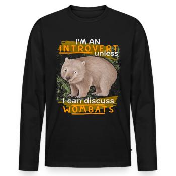Wombat-Spruch lustiger Spruch Wombat-Liebe - Männer Premium Bio Langarmshirt - Schwarz - Vorne - Nico (187cm)