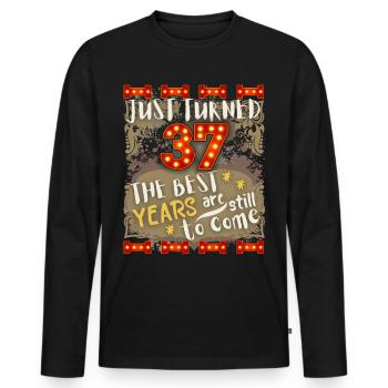 37ème anniversaire 37 ans design vintage, disant - T-shirt manches longues Premium bio Homme - noir - Devant - Nico (187cm)