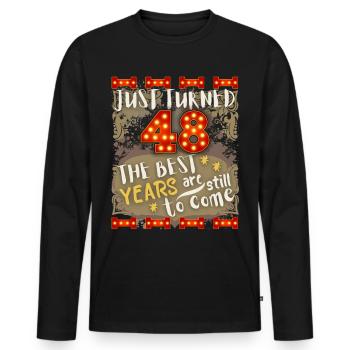 48ème anniversaire 48 ans design vintage, disant - T-shirt manches longues Premium bio Homme - noir - Devant - Nico (187cm)