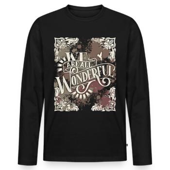 Motivational inspiration, saying vintage calligraphy - Men's Premium Organic Long Sleeve Shirt - black - Front - Nico (187cm)