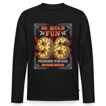 96th birthday 96 years Vintage-Retro Fun-Birthday - Men's Premium Organic Long Sleeve Shirt - black - Front - Nico (187cm)