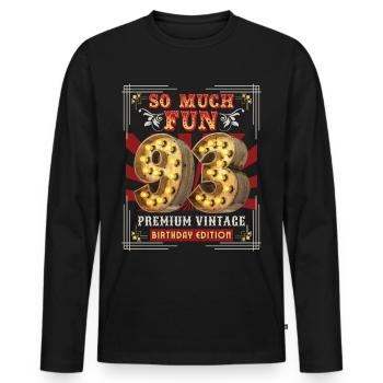 93rd birthday 93 years Vintage-Retro Fun-Birthday - Men's Premium Organic Long Sleeve Shirt - black - Front - Nico (187cm)
