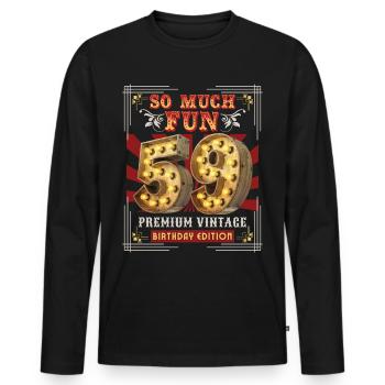 59th birthday 59 years Vintage-Retro Fun-Birthday - Men's Premium Organic Long Sleeve Shirt - black - Front - Nico (187cm)