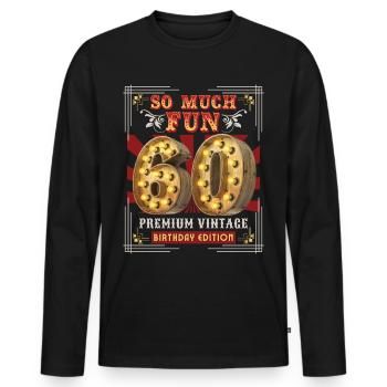 60th birthday 60 years Vintage-Retro Fun-Birthday - Men's Premium Organic Long Sleeve Shirt - black - Front - Nico (187cm)