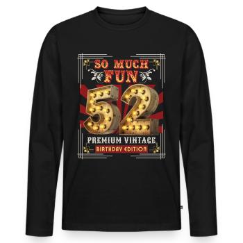 52ème anniversaire 52 ans Vintage-Retro Fun-Birthday - T-shirt manches longues Premium bio Homme - noir - Devant - Nico (187cm)