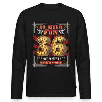 36th birthday 36 years Vintage-Retro Fun-Birthday - Men's Premium Organic Long Sleeve Shirt - black - Front - Nico (187cm)