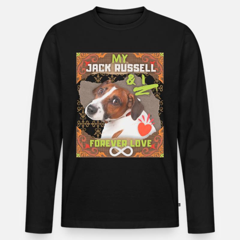 Jack-Russell-Terrier, Spruch - Männer Premium Bio Langarmshirt - Schwarz