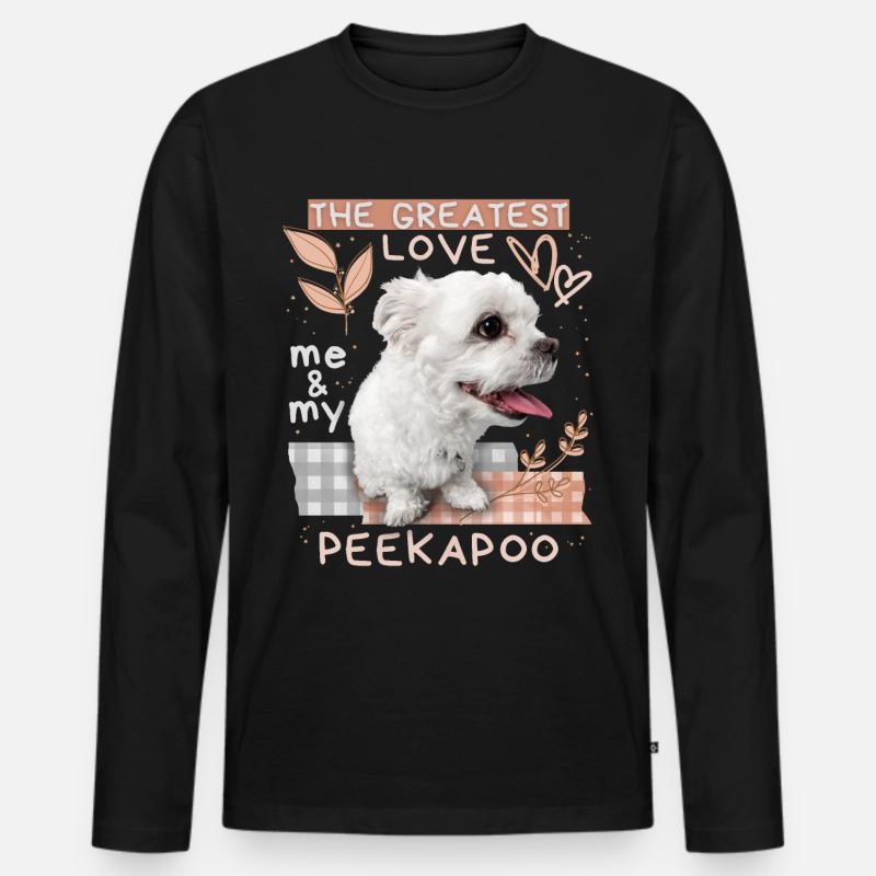 Peekapoo, chien, dicton drôle - T-shirt manches longues Premium bio Homme - noir
