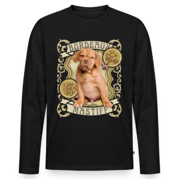 Bordeaux Mastiff, Dog, Bordeaux Great Dane, Poster - Men's Premium Organic Long Sleeve Shirt - black - Front - Nico (187cm)