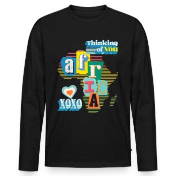 Afrique, Carte, Typographie, Amour Amour - T-shirt manches longues Premium bio Homme - noir - Devant - Nico (187cm)