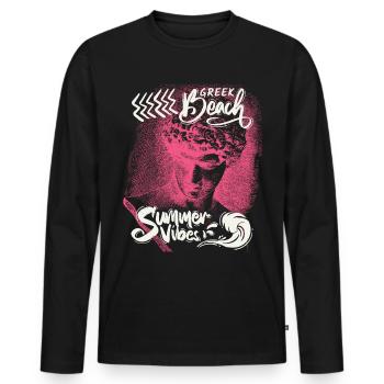Greece, ancient ornament, funny saying - Men's Premium Organic Long Sleeve Shirt - black - Front - Nico (187cm)