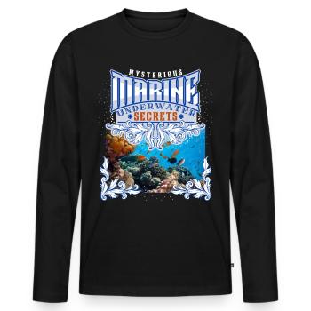 Sea-Ocean, Underwater World for Divers, Saying - Men's Premium Organic Long Sleeve Shirt - black - Front - Nico (187cm)