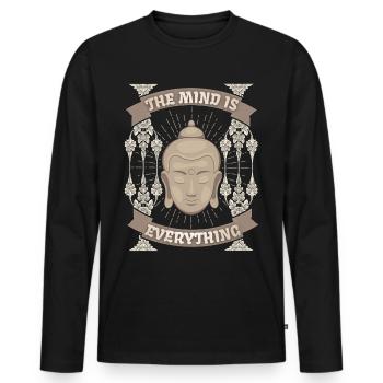 Buddhism Meditation Buddha-Design Spirituality - Men's Premium Organic Long Sleeve Shirt - black - Front - Nico (187cm)