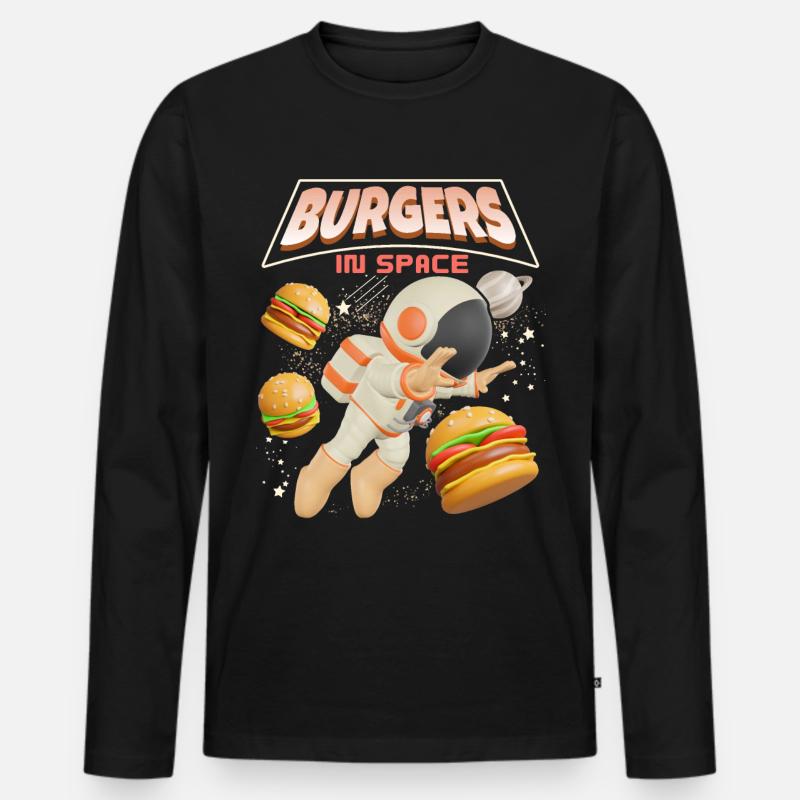 Hamburger lustiger Spruch Burger-Hamburger - Männer Premium Bio Langarmshirt - Schwarz