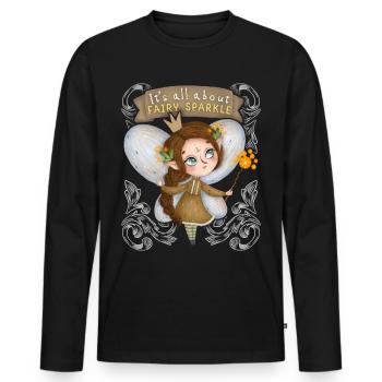 Fairies, fairy tale, saying, fairy godmother, fairycore - Men's Premium Organic Long Sleeve Shirt - black - Front - Nico (187cm)