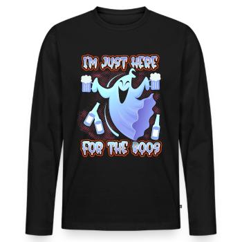 Spirit-with-beer, beer glass, beer bottles, Halloween - Men's Premium Organic Long Sleeve Shirt - black - Front - Nico (187cm)