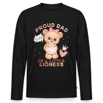 Dad-Daddy, Dad-Daddy, Lion-Dad Baby-Girl Saying - Men's Premium Organic Long Sleeve Shirt - black - Front - Nico (187cm)