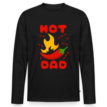 Dad-Daddy Father's Day, funny saying, hot dad - Men's Premium Organic Long Sleeve Shirt - black - Front - Nico (187cm)