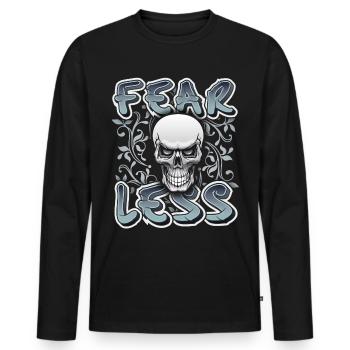 Crâne, Crâne, Dicton - T-shirt manches longues Premium bio Homme - noir - Devant - Nico (187cm)