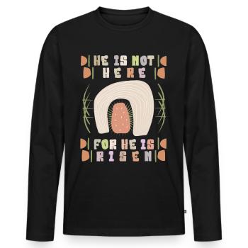 Ascension of Jesus, Bible Saying, Resurrection - Men's Premium Organic Long Sleeve Shirt - black - Front - Nico (187cm)