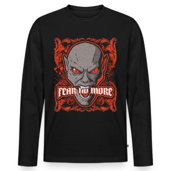 Devil Monster Saying Vintage Horror Skull - Men's Premium Organic Long Sleeve Shirt - black - Front - Nico (187cm)