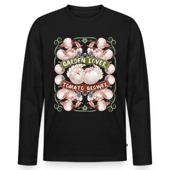 Tomaten, Gemüsegarten, Spruch Gärtner - Männer Premium Bio Langarmshirt - Schwarz - Vorne - Nico (187cm)