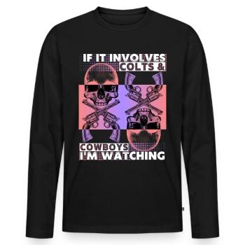 Wilder Westen Wildwest Filme lustiger Spruch Skull - Männer Premium Bio Langarmshirt - Schwarz - Vorne - Nico (187cm)