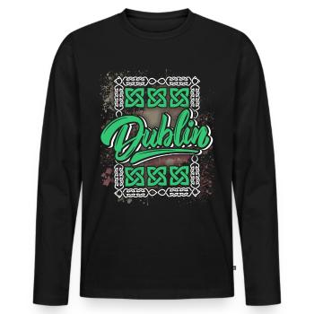 Dublin Dublin-Irland Irland, Spruch, Dublin-Logo - Männer Premium Bio Langarmshirt - Schwarz - Vorne - Nico (187cm)