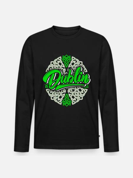 Dublin Dublin-Irland, Dublin logo, Celtic - Premium økologisk langærmet T-shirt til mænd - sort