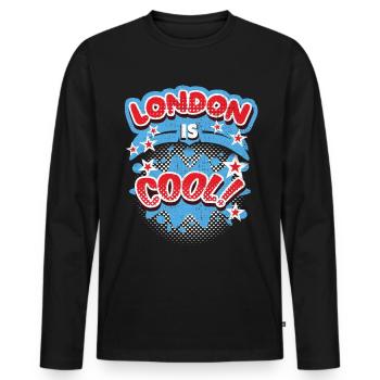 Londres Angleterre, Royaume-Uni Dire Londres-cool - T-shirt manches longues Premium bio Homme - noir - Devant - Nico (187cm)