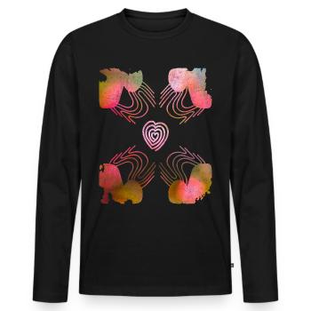 Valentine's Day, Heart, Wedding, Wedding, Romantic - Men's Premium Organic Long Sleeve Shirt - black - Front - Nico (187cm)