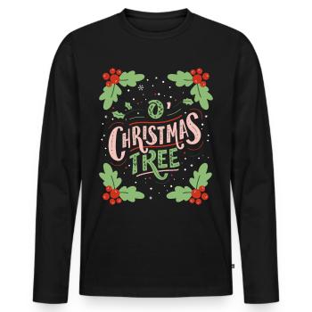 Weihnachtsbaum, Weihnachten Typografie Spruch - Männer Premium Bio Langarmshirt - Schwarz - Vorne - Nico (187cm)