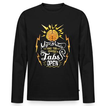 Motivationsspruch, lustiger Spruch, Problemlösung - Männer Premium Bio Langarmshirt - Schwarz - Vorne - Nico (187cm)