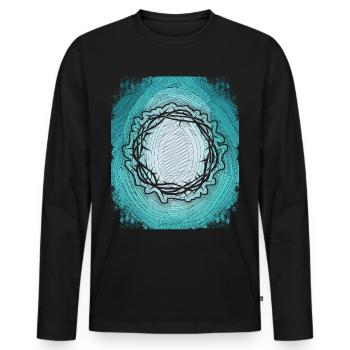 Dornenkrone, Jesus Christus, Christliche Kunst - Männer Premium Bio Langarmshirt - Schwarz - Vorne - Nico (187cm)