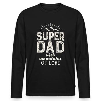 Vatertag, Super-Dad-Spruch, Vintage-Design - Männer Premium Bio Langarmshirt - Schwarz - Vorne - Nico (187cm)