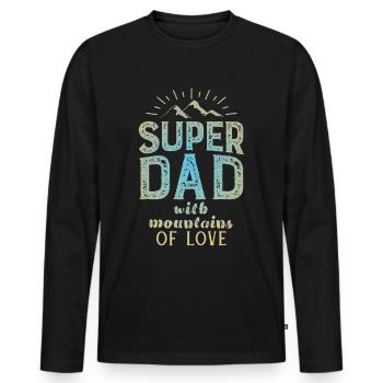 Vatertag, Super-Dad-Spruch, Vintage-Design - Männer Premium Bio Langarmshirt - Schwarz - Vorne - Nico (187cm)