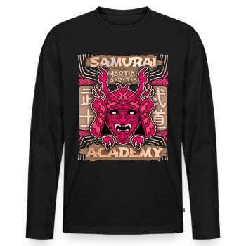 Japan Samurai Warriors, Samurai Academy Japan Comic - T-shirt manches longues Premium bio Homme - noir - Devant - Nico (187cm)