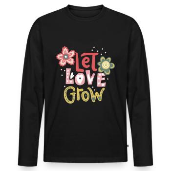 Valentine's Day, motivation inspiration, love saying - Men's Premium Organic Long Sleeve Shirt - black - Front - Nico (187cm)