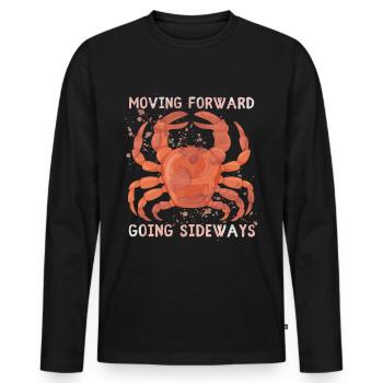 Crab, sea crab, crustacean funny saying - Men's Premium Organic Long Sleeve Shirt - black - Front - Nico (187cm)