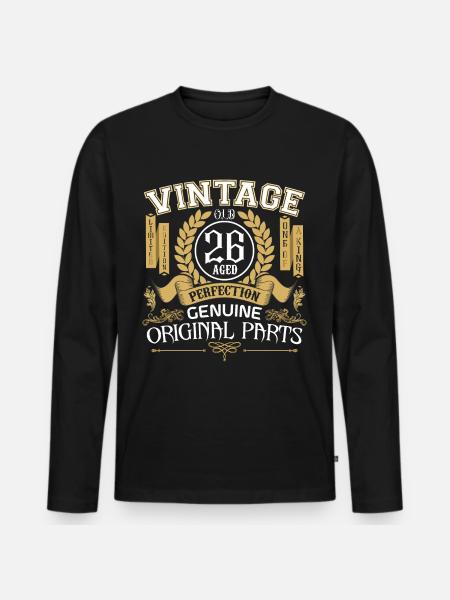 Jahrgang 26 Jahre - Geburtstagsgeschenk 26 Jahre - Männer Premium Bio Langarmshirt - Schwarz