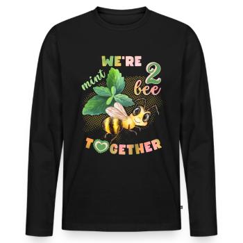 Valentinstag, Biene Honigbiene lustiger Spruch Pun - Männer Premium Bio Langarmshirt - Schwarz - Vorne - Nico (187cm)