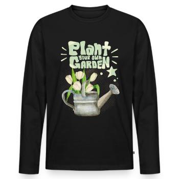 Gärtner, Garten, Plant-Your-Own-Garden, Spruch - Männer Premium Bio Langarmshirt - Schwarz - Vorne - Nico (187cm)