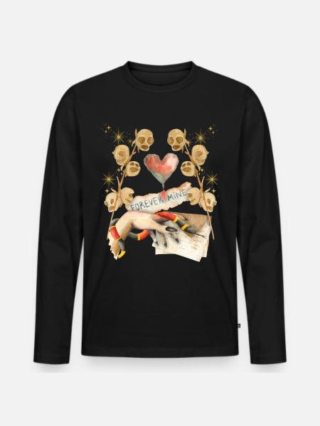 Gothic Skull Gothic-Valentine, Valentine's Day - Men's Premium Organic Long Sleeve Shirt - black