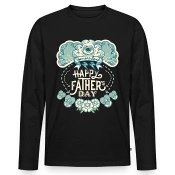 Vatertag, Mystik und Magie, allsehendes Auge - Männer Premium Bio Langarmshirt - Schwarz - Vorne - Nico (187cm)